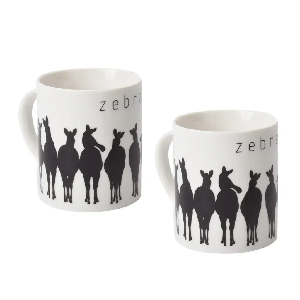 Set of 2 Black and White Ceramic Color Change Cup