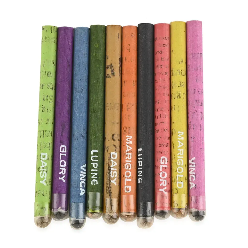 Set of 10 Plantable Mini Coloring Pencil (Flower Seeds).