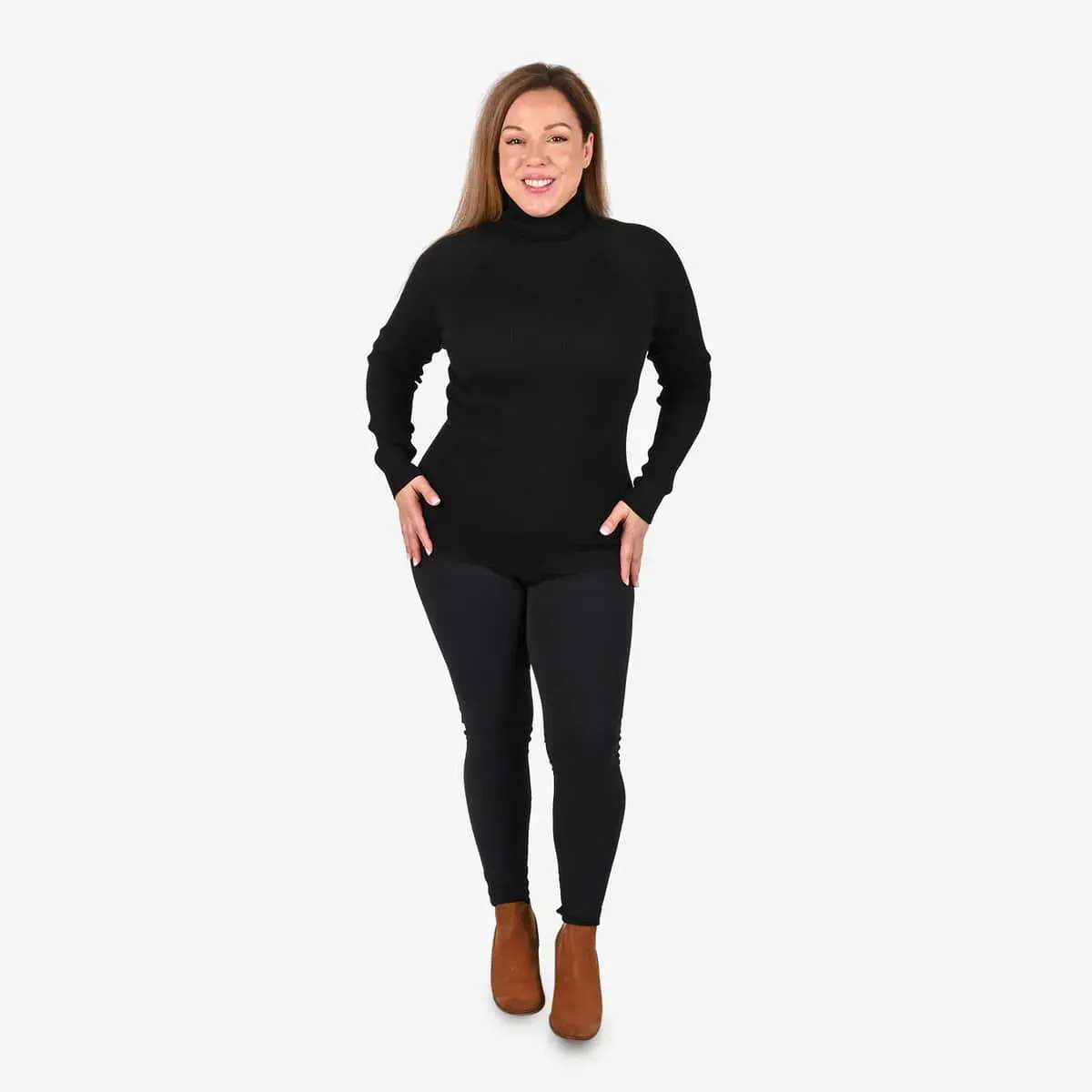 Tamsy Black Knit Turtleneck Sweater - S