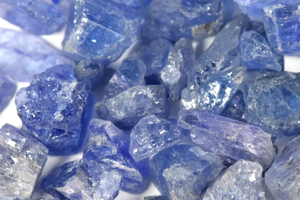 A selection of tazanite rough. 