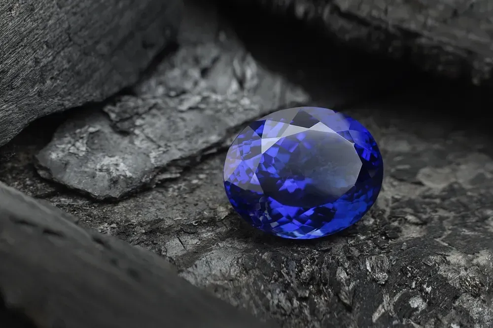 Polished tanzanite stone.