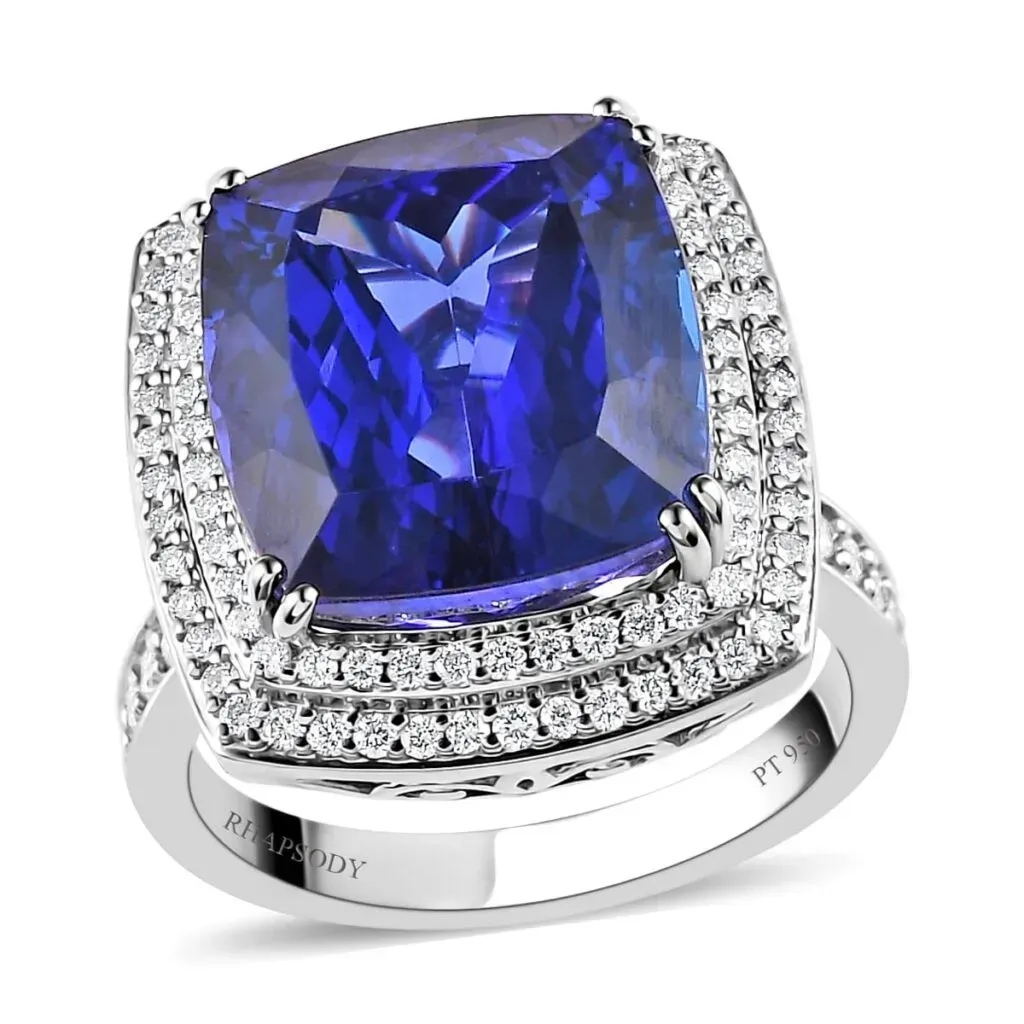 RHAPSODY Tanzanite ring in platinum. 