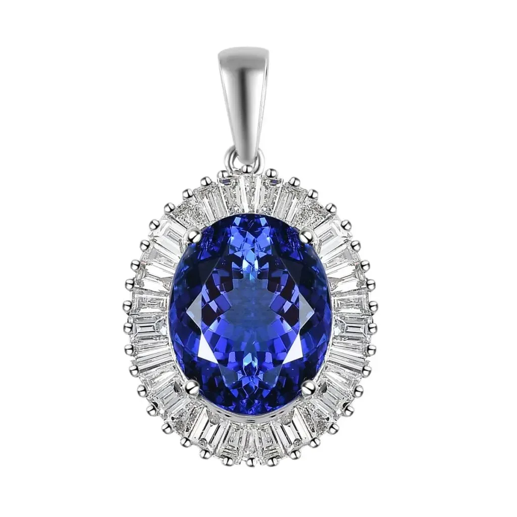 Tanzanite pendant in platinum.