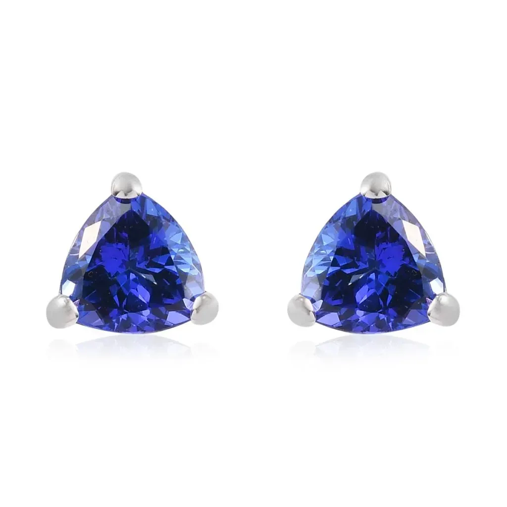 RHAPSODY AAAA Tanzanite Solitaire Stud Earrings in 950 Platinum