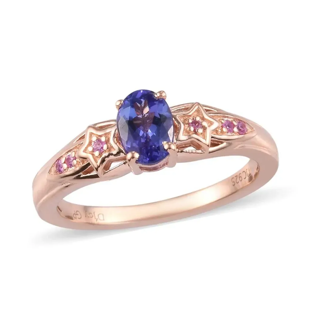 Rose gold tanzanite ring.