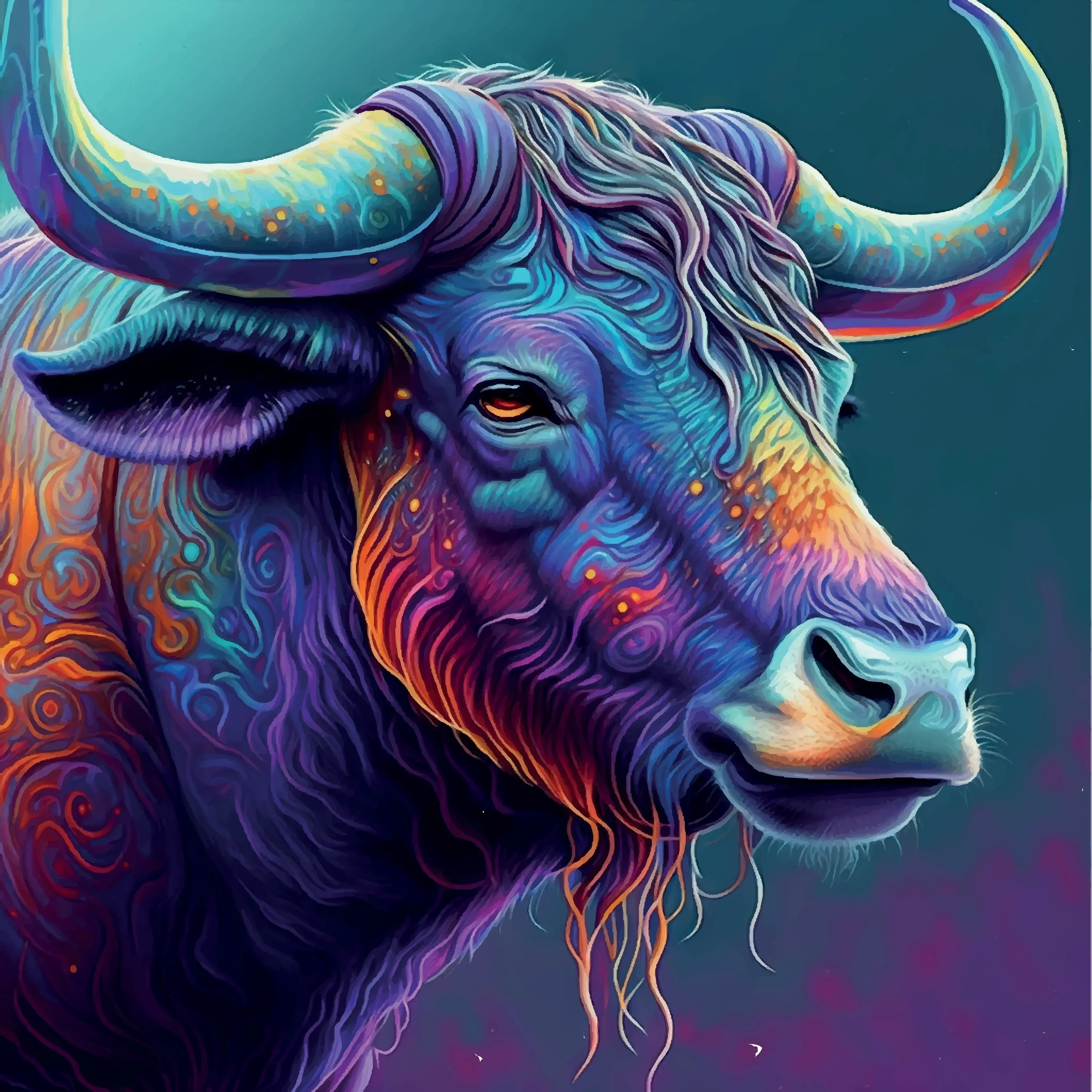 Colorful illustration of Taurus zodiac sign. 