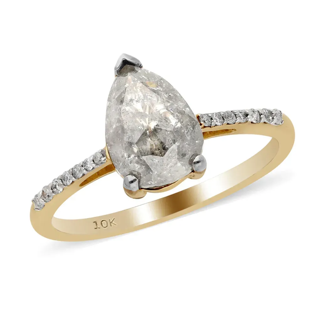 Salt and pepper diamond ring. 