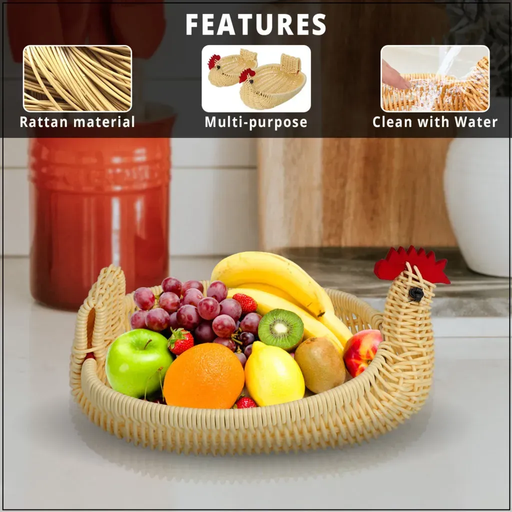Holiday basket filled with a selection of fruit.