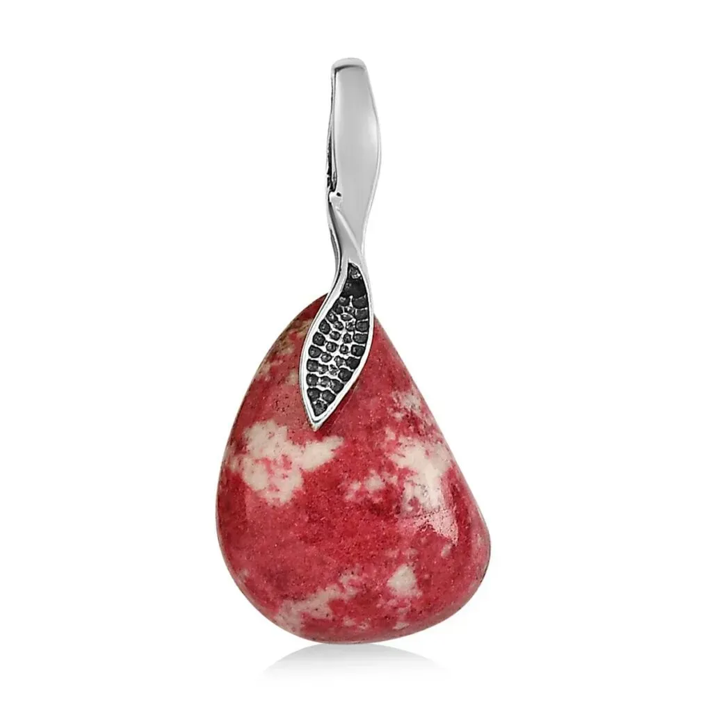 Artisan Crafted Norwegian Thulite Fancy Pendant in Sterling Silver 10.15 ctw.