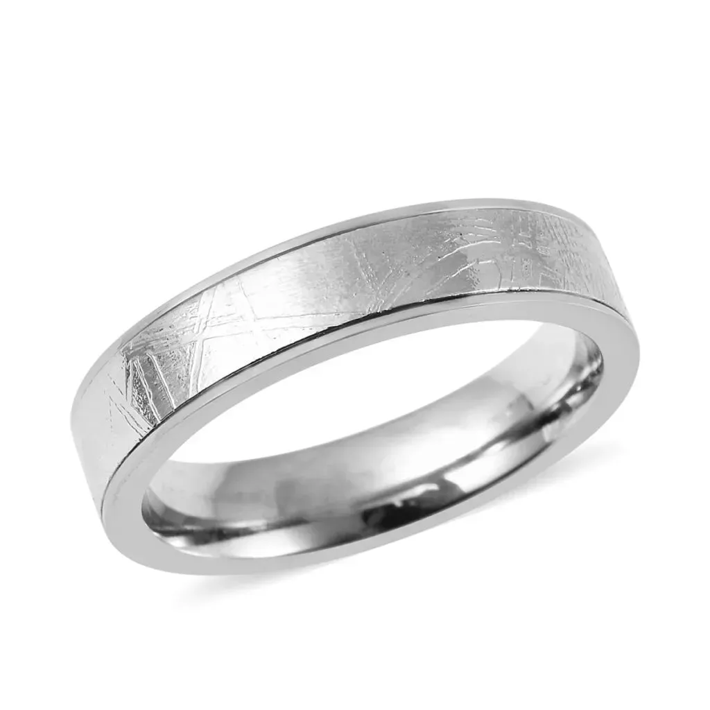 Marvelous Meteorite Band Ring in Titanium 10.70 ctw
