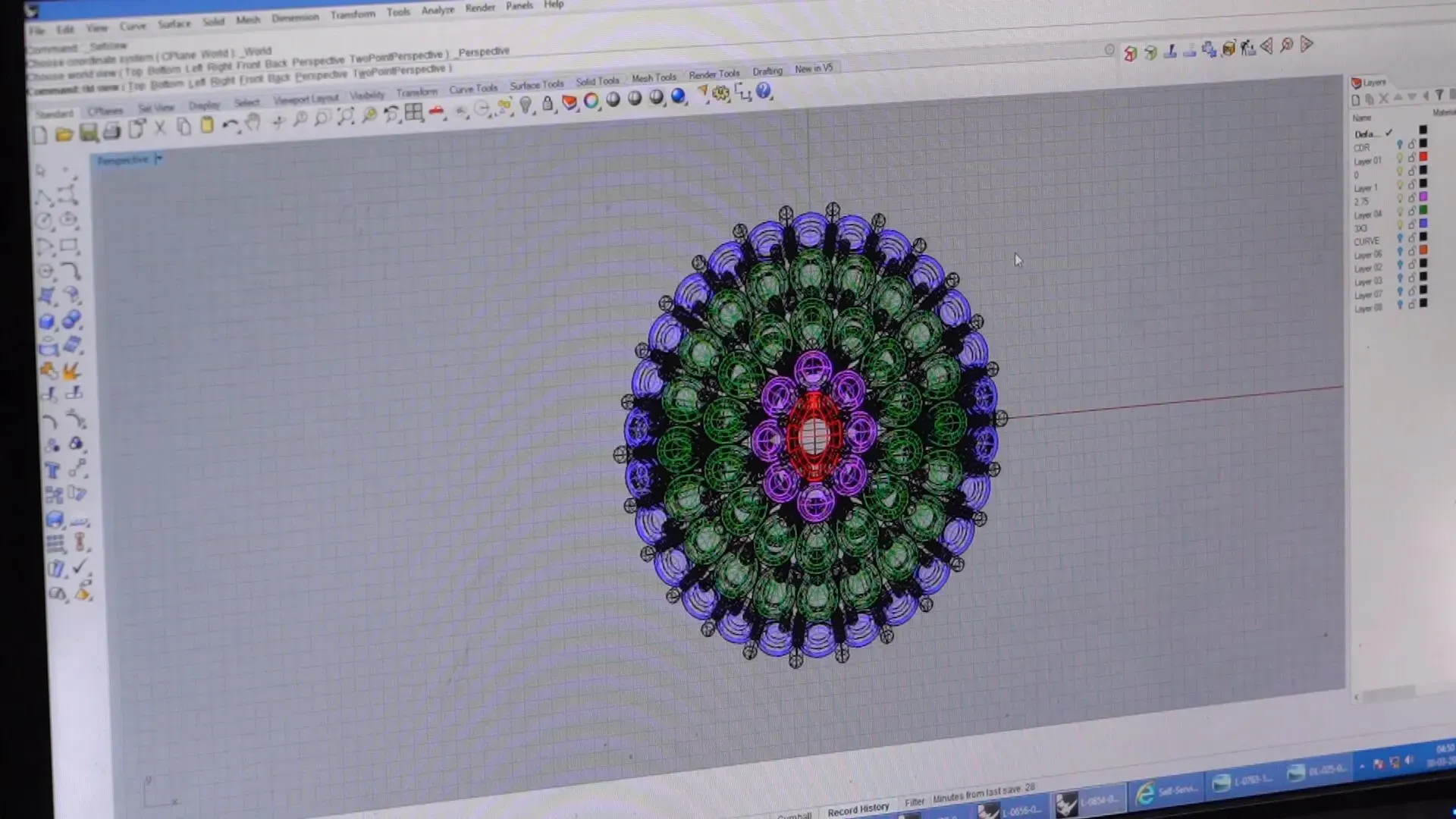 Creating jewelry designs with CAD software.
