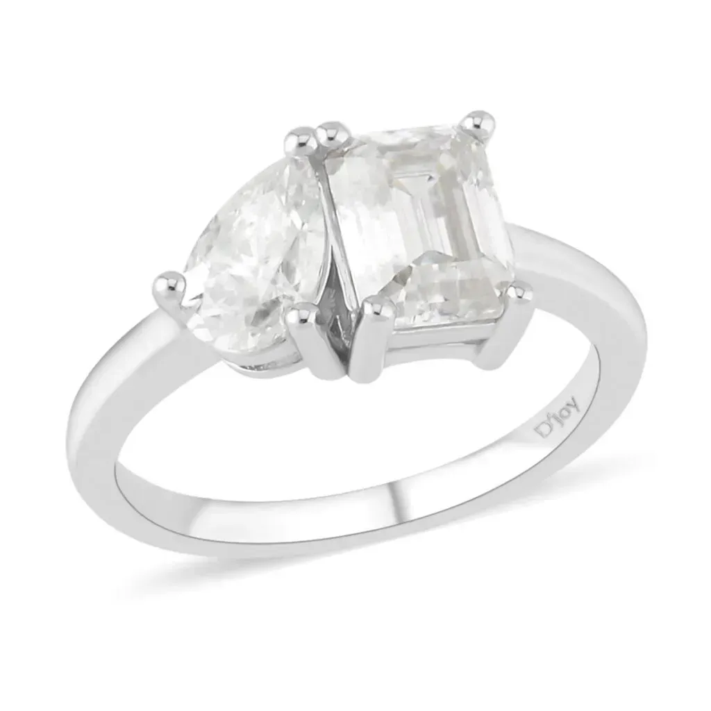 toi et moi moissanite ring