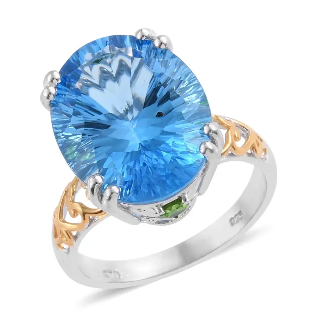 Blue topaz cocktail ring. 