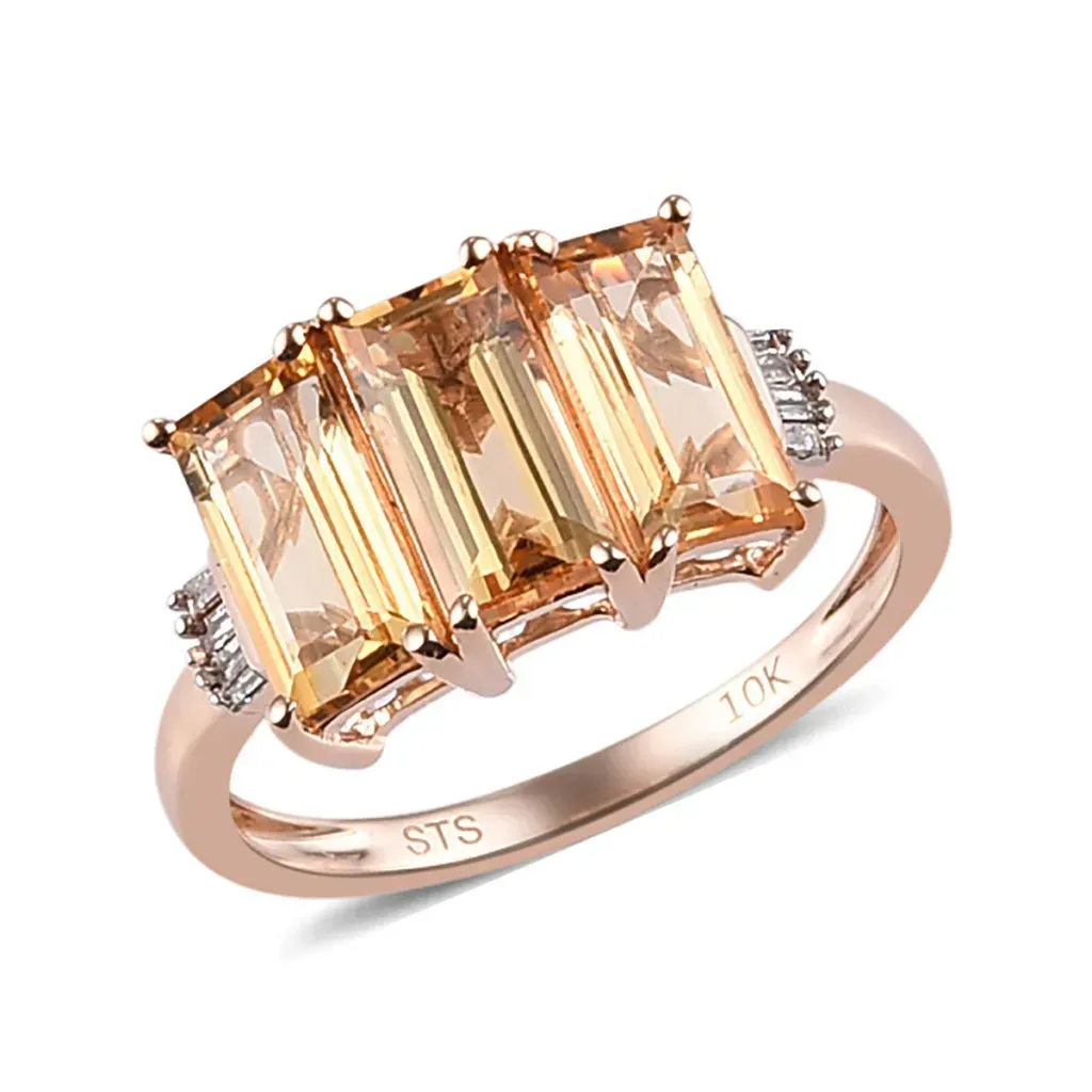 Imperial topaz three stone ring. 