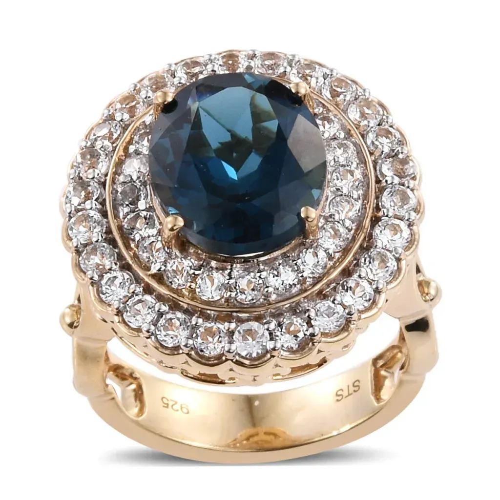 Topaz halo ring. 