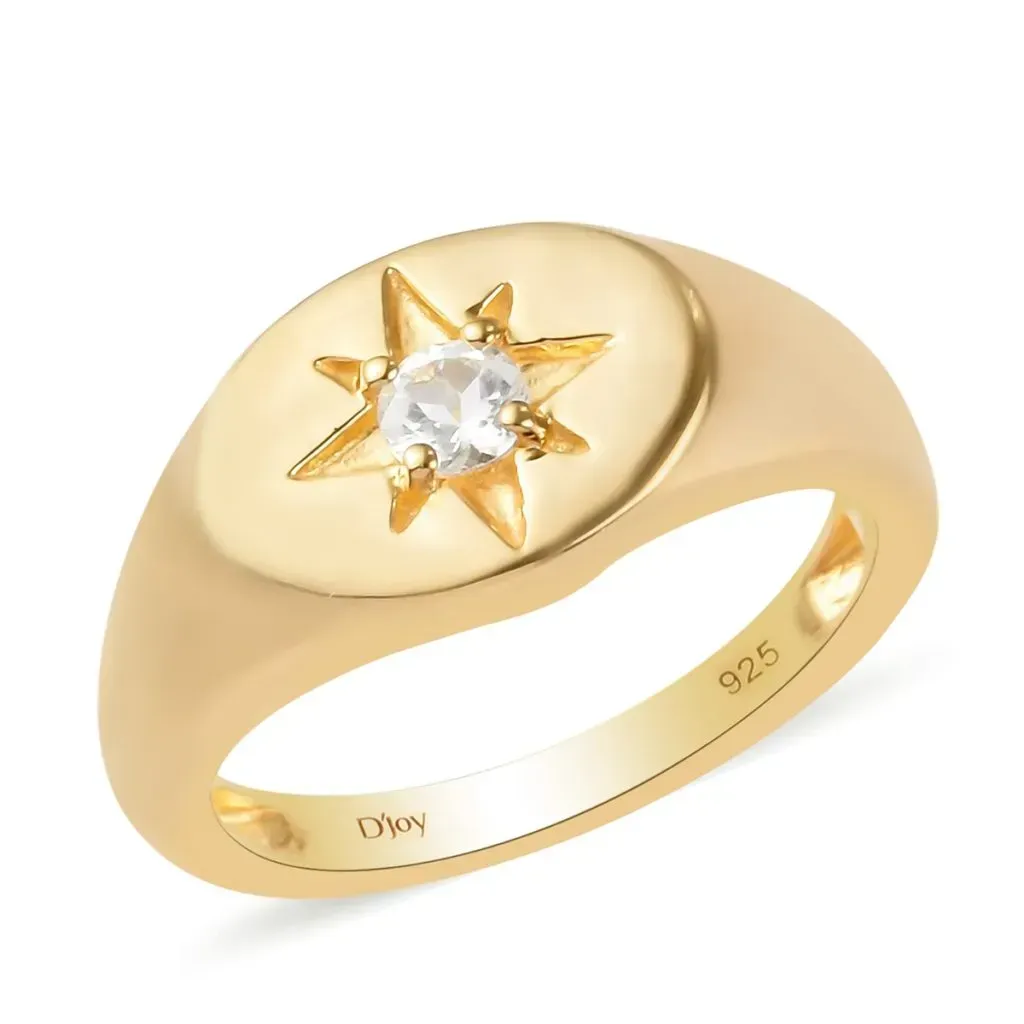 Topaz men's ring in gold. 