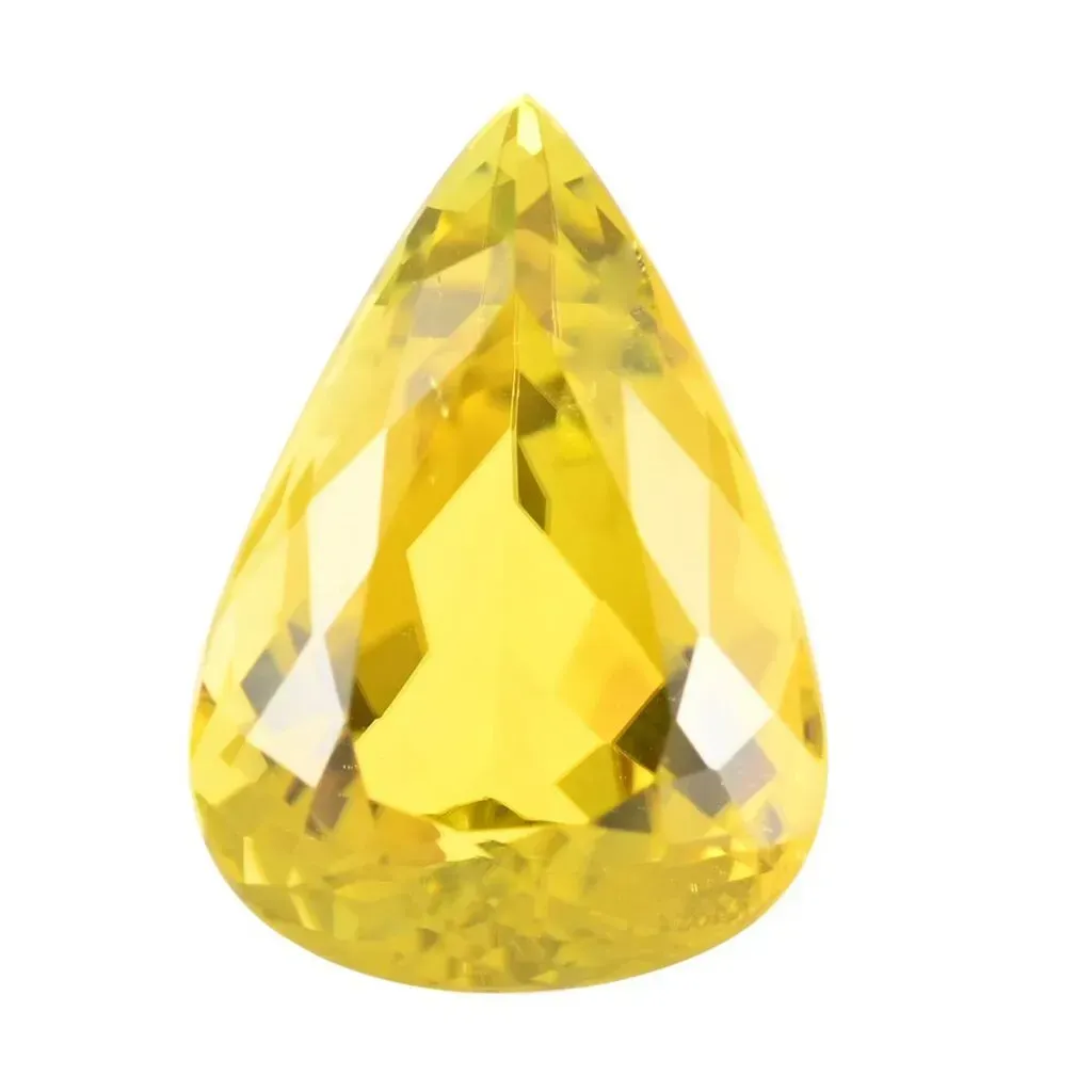 Certified & Appraised AAAA Natural Canary Tourmaline (Pear 15.87x11.23 mm) 7.60 ctw