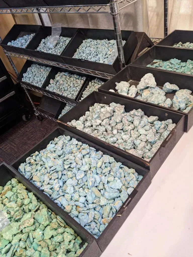 Turquoise gemstones. 
