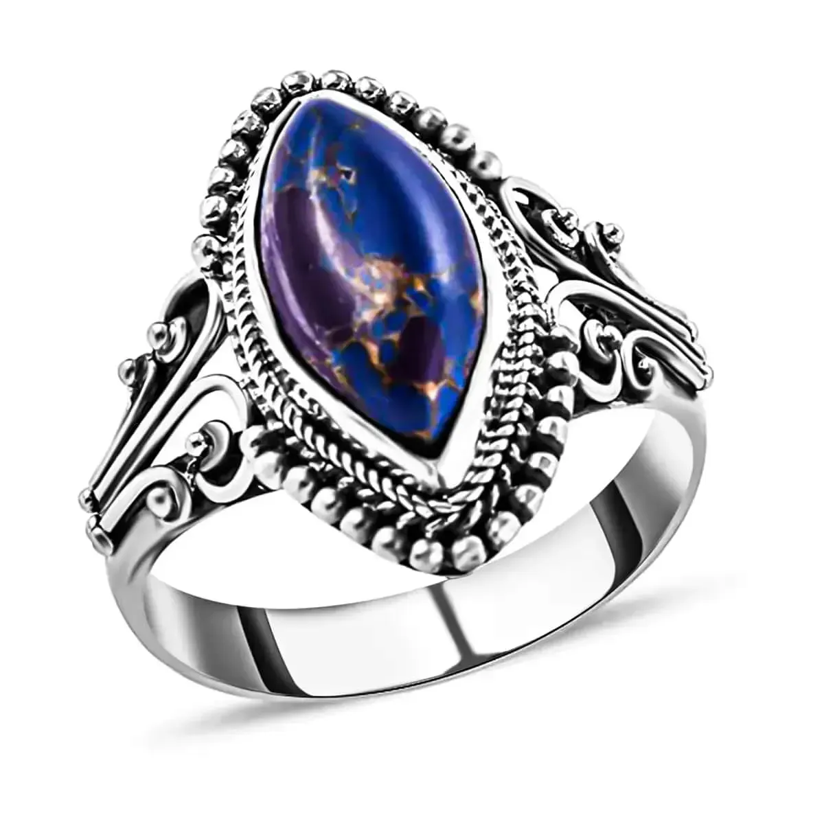 Bali Legacy Mojave Turquoise Solitaire Ring For Women in Sterling Silver, Boho Western Jewelry 