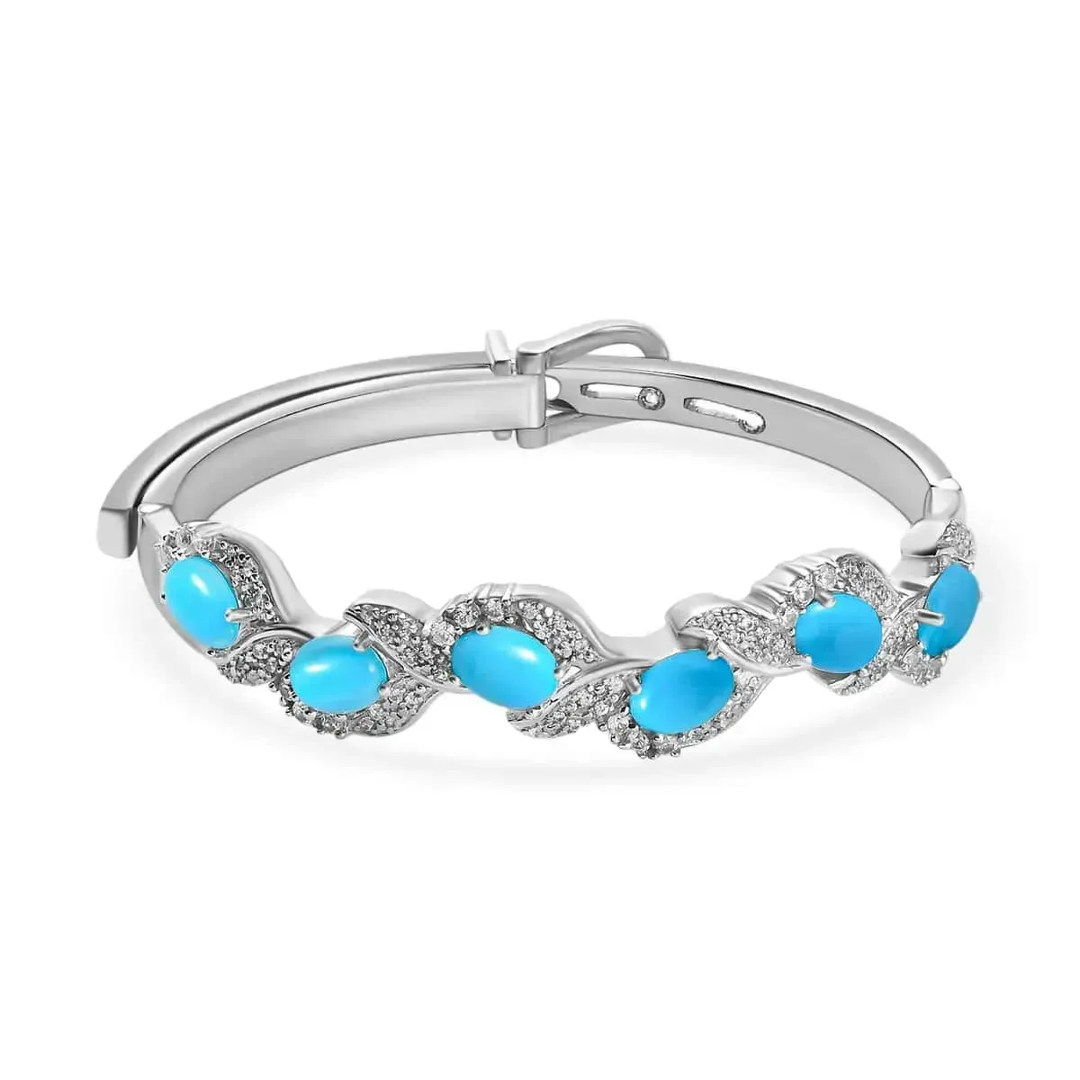 Premium Sleeping Beauty Turquoise Tennis Bracelet, Turquoise Bracelet, Platinum Over Sterling Silver Bracelet, Turquoise Jewelry, Gift For Her