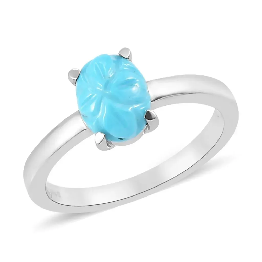 Carved turquoise ring. 