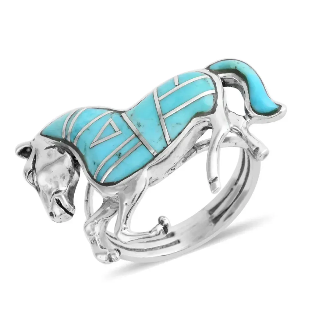 Turquoise horse ring. 