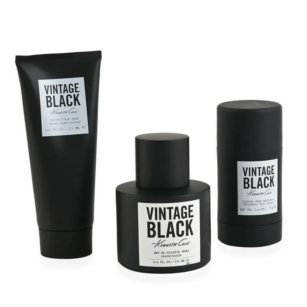 KENNETH COLE VINTAGE Black 3pc Men's Gift Set