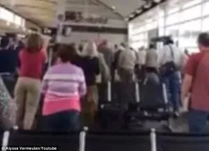 Airport boarding gate.