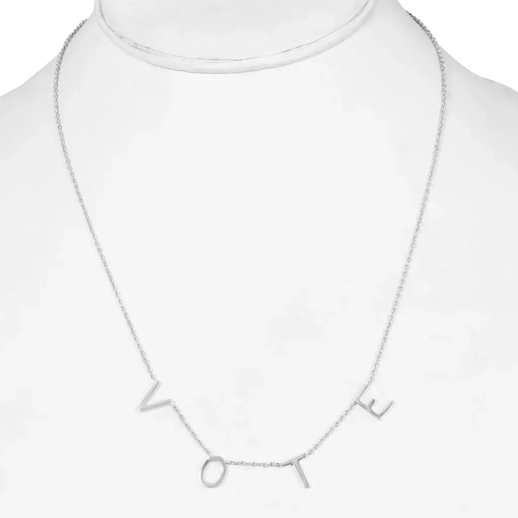 Vote necklace in sterling silver.