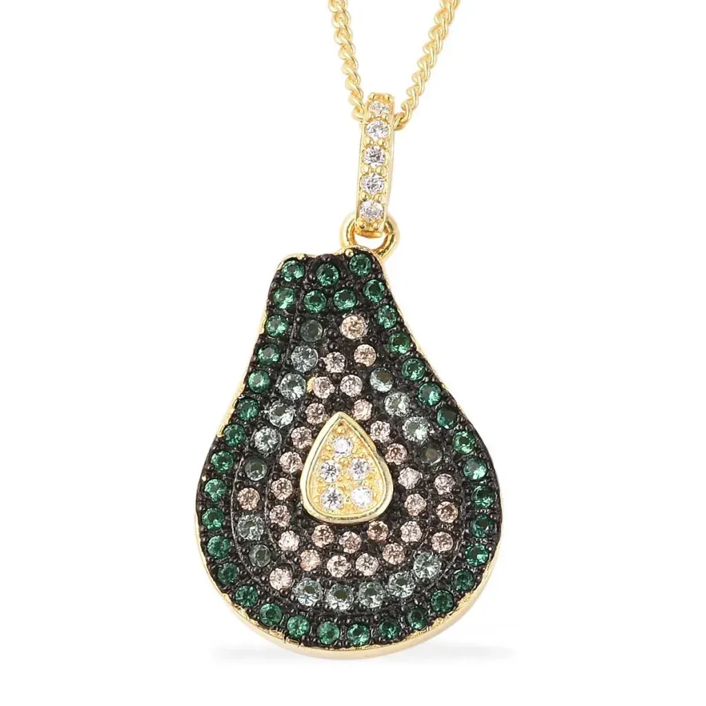 Simulated Multi Color Diamond Pendant Necklace
