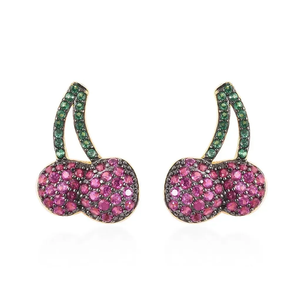 Cherry stud earrings. 