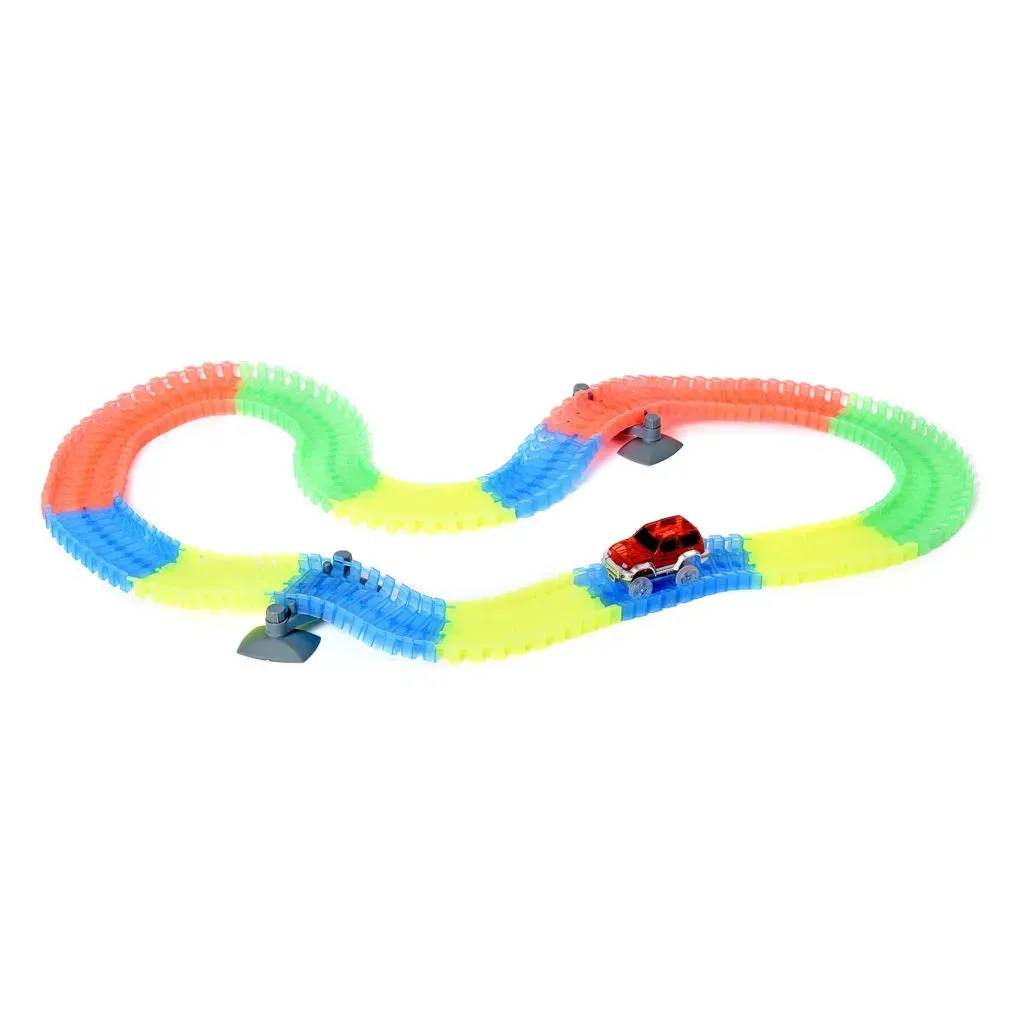 Set of 162 Piece Multi Color Flexible Glow Tracks with LED Car