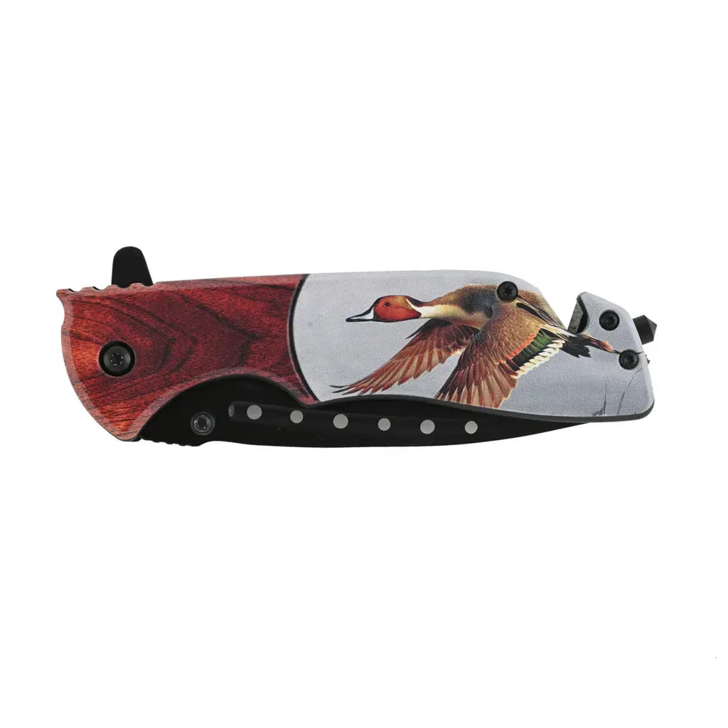 Black and Wooden Duck Pocket Knife