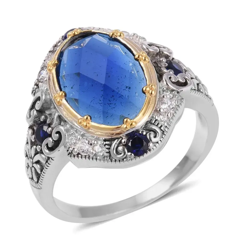 Xavier simulated sapphire ring. 