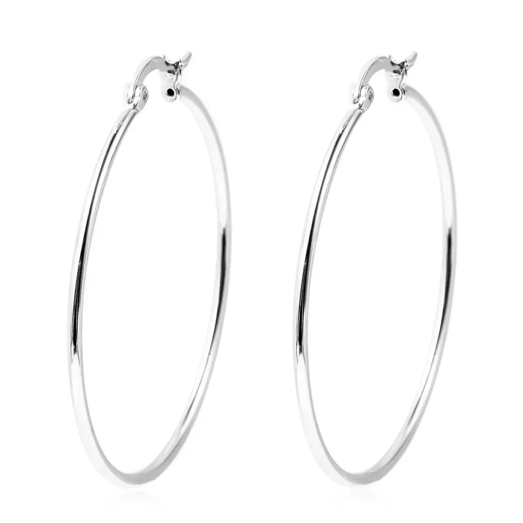 Sterling Silver Hoop Earrings 3.55 Grams