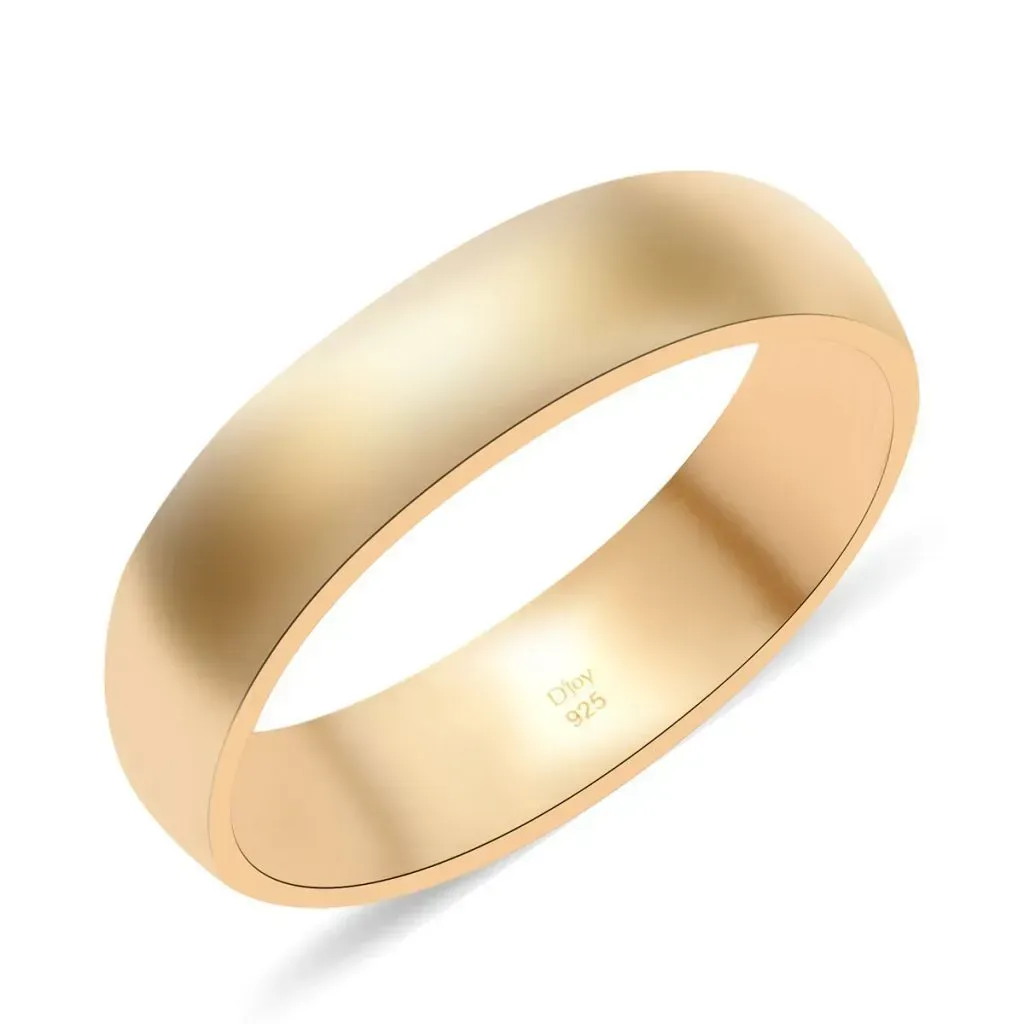 Men's Band Ring Vermeil Yellow Gold Over Sterling Silver