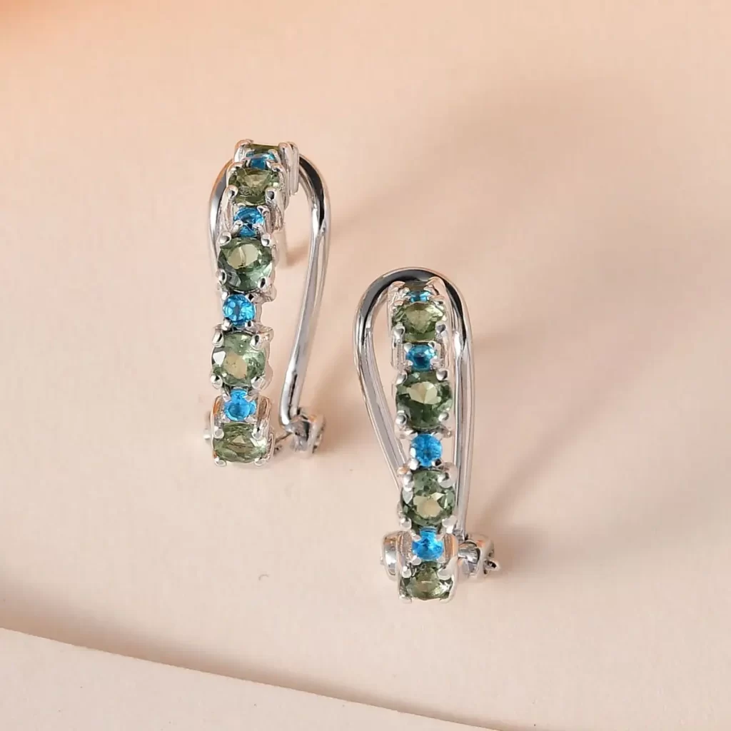 Karis Green Apatite Hoop Earrings