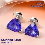 winter accessories for women Rhapsody 950 Platinum AAAA Tanzanite Solitaire Stud Earrings