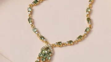 Tanzanian Natural Green Apatite and White Zircon Necklace