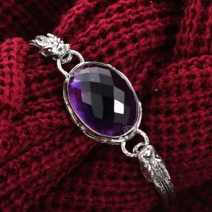 Bali Legacy Amethyst Dragon Bracelet in Sterling Silver