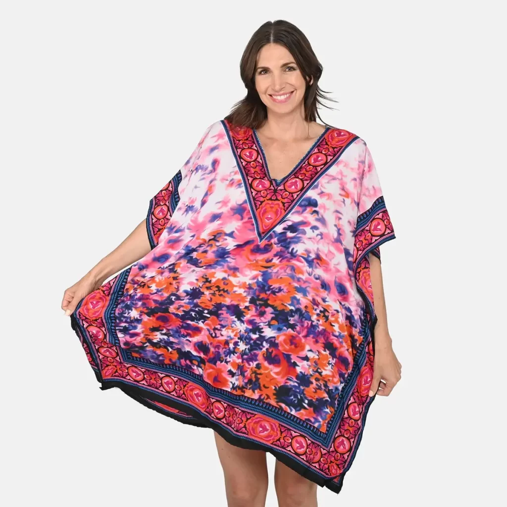 Floral Print Knee-Length Kaftan spring dress