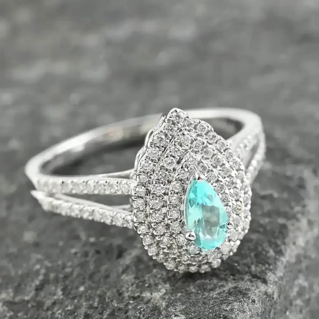 Rhapsody Certified & Appraised AAAA Paraiba Tourmaline Ring