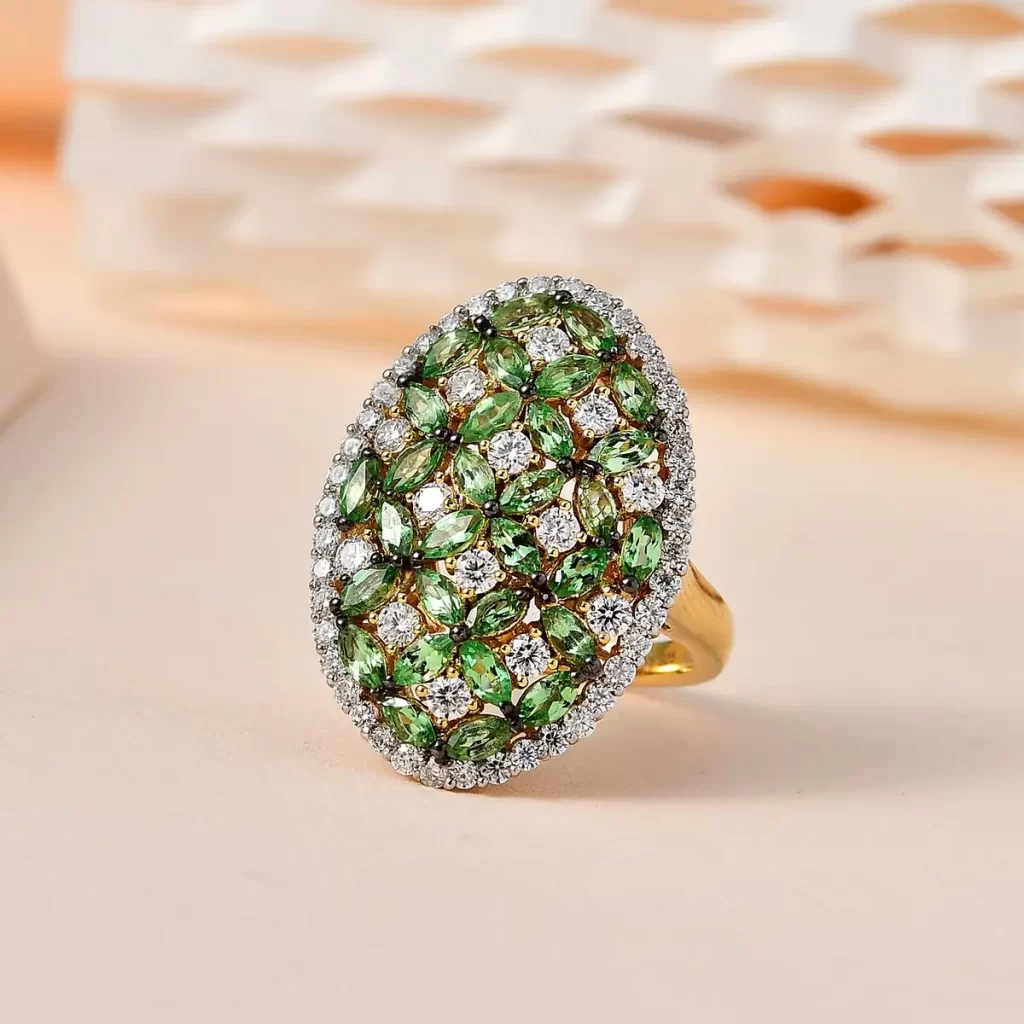 Tsavorite Garnet Ring Statement Ring