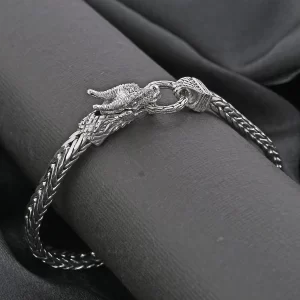 Bali Legacy Sterling Silver Dragon Men's Bracelet