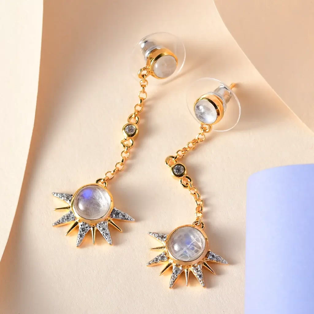 Kuisa Rainbow Moonstone Earrings Vintage drop earrings