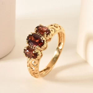 Mozambique Garnet Trilogy Ring