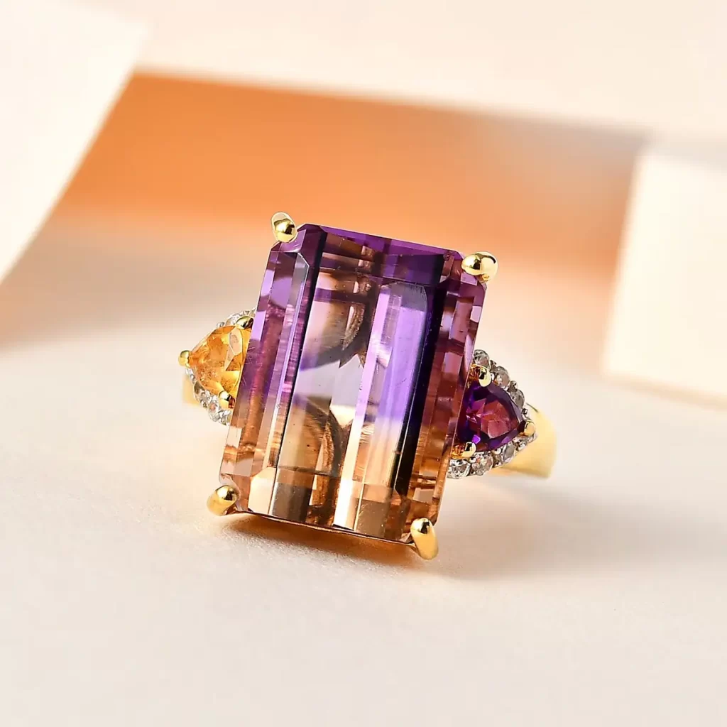 AAA Anahi Ametrine Trilogy Ring