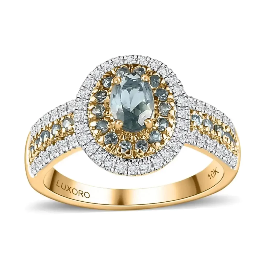 Luxoro AAA Narsipatnam Alexandrite Double Halo Ring