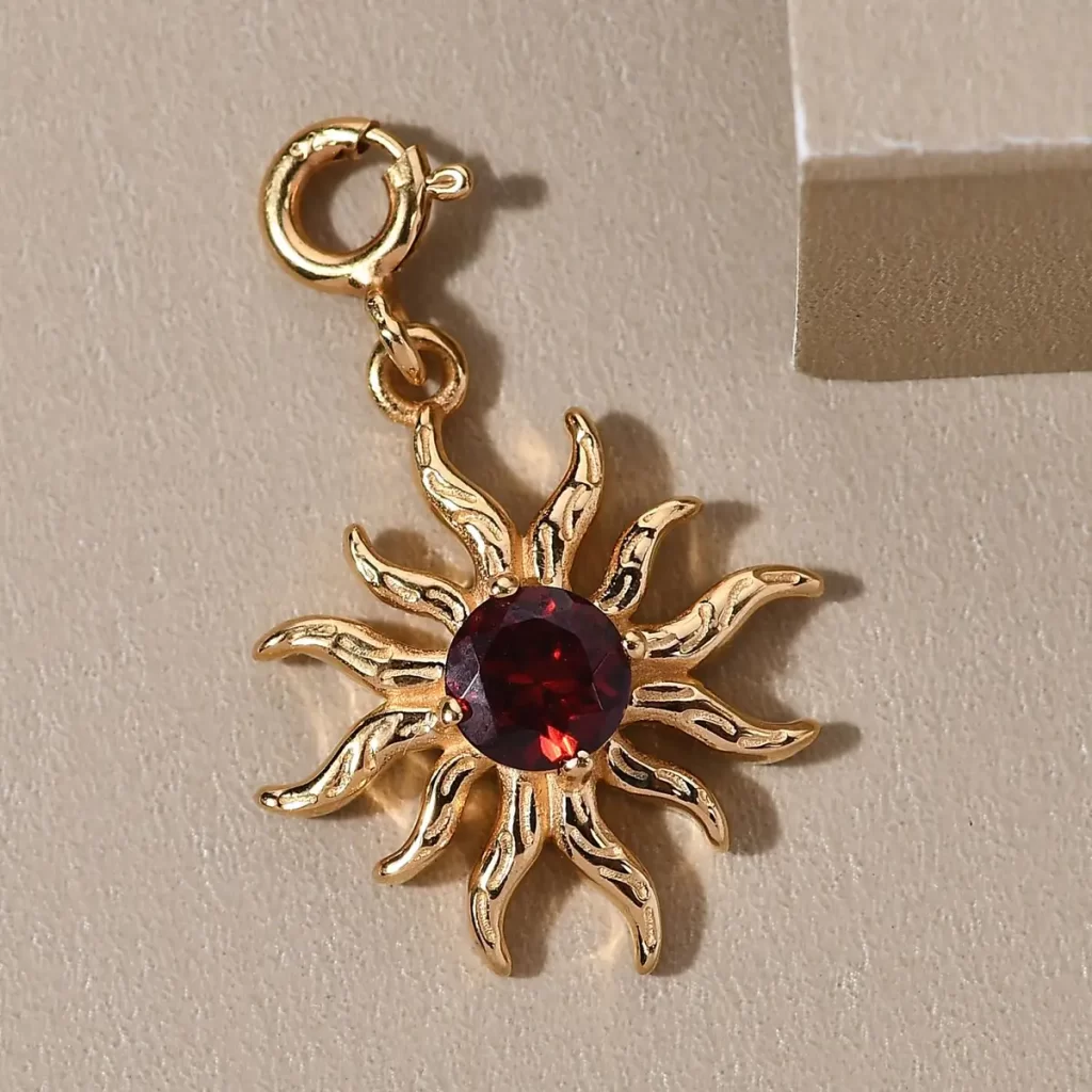 Mozambique Garnet Sun Charm for spring equinox