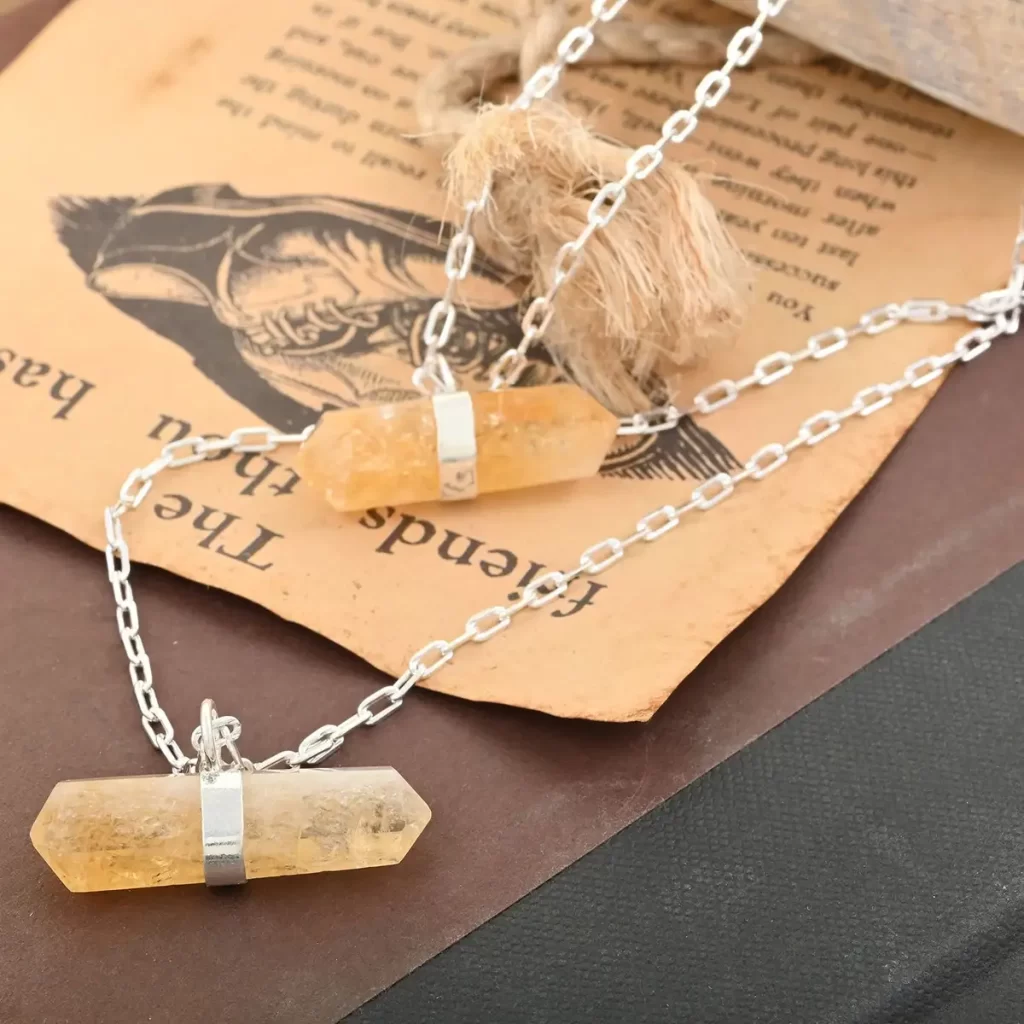 Brazilian Citrine Double Layer Necklace for solar plexus charka healing